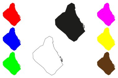 Nador şehri (Fas Krallığı) harita vektör çizimi, çizim Nador haritası