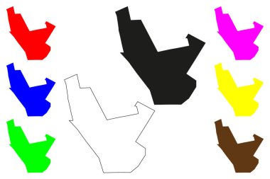 Sidi Kacem şehri (Fas Krallığı) harita vektör çizimi, çizim Petitjean haritası