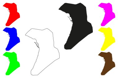 Safi şehri (Fas Krallığı) harita vektör çizimi, çizim Safi haritası