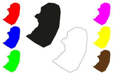 Nacala şehri (Mozambik Cumhuriyeti) harita vektör çizimi, Cidade de Nacala veya Nacala-Porto haritası çizimi