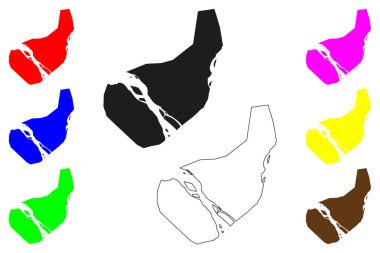 Tete kenti (Mozambik Cumhuriyeti) harita vektör illüstrasyonuName