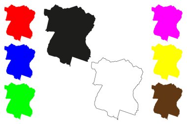 Dharan şehri (Nepal Federal Demokratik Cumhuriyeti) harita vektör çizimi, çizim Dharan haritası