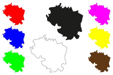 Dhangadhi şehri (Nepal Federal Demokratik Cumhuriyeti) harita vektör çizimi, çizim Dhangadhi haritası