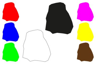 Tahoua şehri (Nijer Cumhuriyeti) harita vektör illüstrasyonu, karala Tahoua haritası