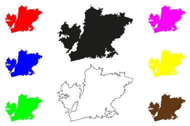 Abeokuta şehri (Nijerya Federal Cumhuriyeti, Ogun State) harita vektör çizimi, çizim Abeokuta haritası