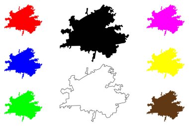 Gbongan şehri (Nijerya Federal Cumhuriyeti, Osun Eyaleti) harita vektör çizimi, karalama çizimi Olufi Arokodeja haritası