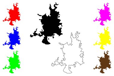 Igboho şehri (Nijerya Federal Cumhuriyeti, Oyo State) harita vektör çizimi, çizim Igboho-Okeogun haritası