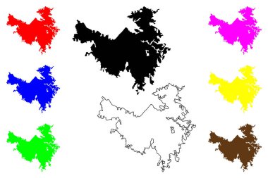 Ife şehri (Nijerya Federal Cumhuriyeti, Osun Eyaleti) harita vektör çizimi, çizim Ile-Ife, Ife Ooye haritası