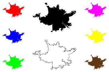 Maiduguri şehri (Nijerya Federal Cumhuriyeti, Borno State) harita vektör çizimi, çizim Yerwa haritası