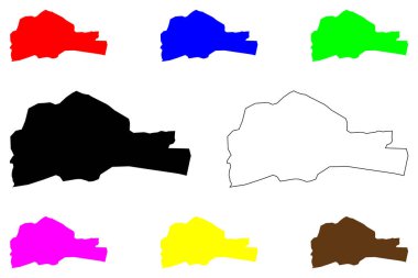 Nnewi şehri (Nijerya Federal Cumhuriyeti, Anambra Eyaleti) harita vektör çizimi, çizim çizimi Nnewi haritası