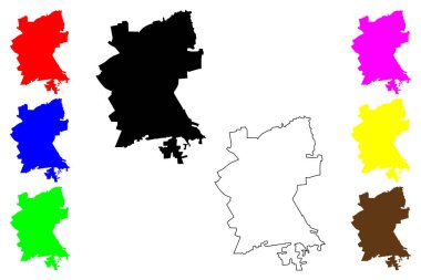 Sokoto şehri (Nijerya Federal Cumhuriyeti, Sokoto State) harita vektör çizimi, çizim Sokoto haritası