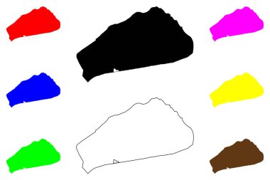 Salalah şehri (Umman Sultanlığı, Zufar Valiliği) harita vektör çizimi, çizim çizimi Salalah haritası