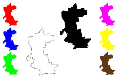 Ferozewala şehri (Pakistan İslam Cumhuriyeti) harita vektör çizimi, çizim Firozwala haritası