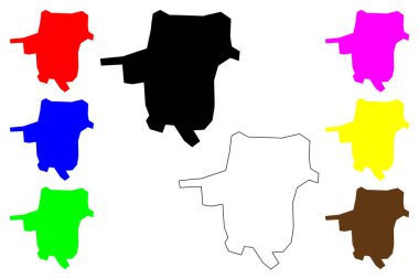 Lodhran şehri (Pakistan İslam Cumhuriyeti) harita vektör çizimi, çizim çizimi Lodhran haritası