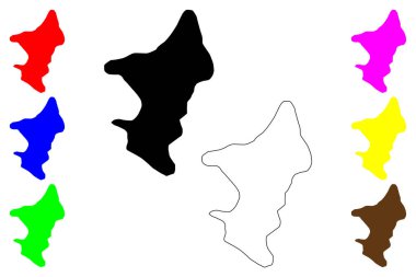 Mandi Bahauddin (Pakistan İslam Cumhuriyeti) harita vektör illüstrasyonu, çizim Mandi Bahauddin haritası