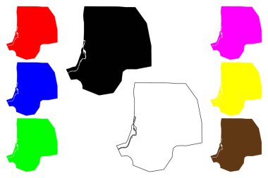 Layyah şehri (Pakistan İslam Cumhuriyeti) harita vektör çizimi, çizim Leiah haritası