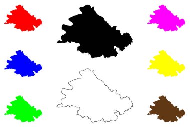 Nablus şehri (Filistin Devleti, Filistin toprakları) harita vektör çizimi, çizim Nabulus haritası