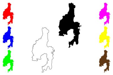 David City (Panama Cumhuriyeti) harita vektör illüstrasyonu, karala Ciudad de David haritası