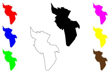 Nemby şehri (Paraguay Cumhuriyeti) harita vektör çizimi, çizim çizimi Nemby haritası