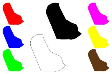 Pedro Juan Caballero şehri (Paraguay Cumhuriyeti) harita vektör çizimi, çizim haritası