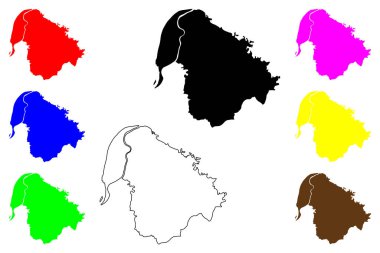 Limpio şehri (Paraguay Cumhuriyeti) harita vektör çizimi, çizim San Jose de los Campos Limpios de Tapua haritası