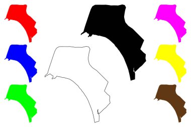 Chimbote şehri (Peru Cumhuriyeti) harita vektör çizimi, kroki çizimi Chimputi haritası