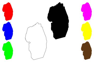 Ica kenti (Peru Cumhuriyeti) harita vektör çizimi, çizim Ika haritası