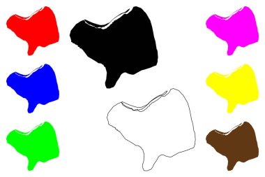 Sullana şehri (Peru Cumhuriyeti) harita vektör illüstrasyonu, karala skeç Santisima Trinidad de La Punta haritası