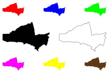 Angeles şehri (Merkez Luzon Bölgesi, Filipinler Cumhuriyeti, ROP) harita vektör çizimi, çizim çizimi Angeles haritası