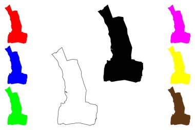 Baybay şehri (Doğu Visayas Bölgesi, Filipinler Cumhuriyeti, ROP) harita vektör çizimi, çizim Baybay haritası