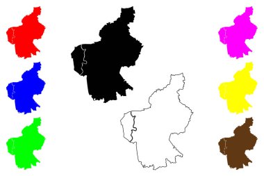 Candaba şehri (Merkez Luzon Bölgesi, Filipinler Cumhuriyeti, ROP) harita vektör çizimi, çizim Candaba haritası