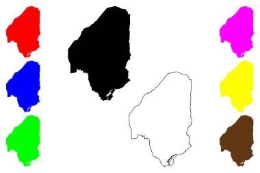 Cebu şehri (Merkez Visayas Bölgesi, Filipinler Cumhuriyeti, ROP) harita vektör illüstrasyonu, çizim çizimi Sugbo haritası