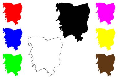 Guiguinto şehri (Merkez Luzon Bölgesi, Filipinler Cumhuriyeti, ROP) harita vektör çizimi, çizim çizimi Guiguinto haritası