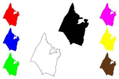 Masbate şehri (Bicol Region, Filipinler Cumhuriyeti, ROP) harita vektör çizimi, çizim Masbate haritası