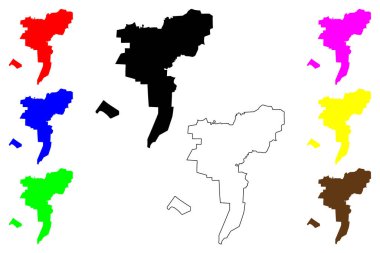 Midsayap şehri (Soccsksargen Bölgesi, Filipinler Cumhuriyeti, ROP) harita vektör çizimi, çizim Midsayap haritası