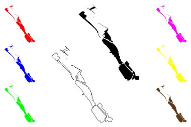 Navotas şehri (Metro Manila Bölgesi, Filipinler Cumhuriyeti, ROP) harita vektör çizimi, çizim çizimi Navotas haritası