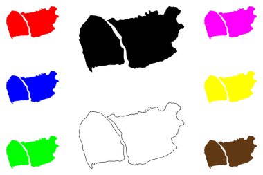 Paniqui şehri (Orta Luzon Bölgesi, Filipinler Cumhuriyeti, ROP) harita vektör çizimi, karalama çizimi Paniqui haritası