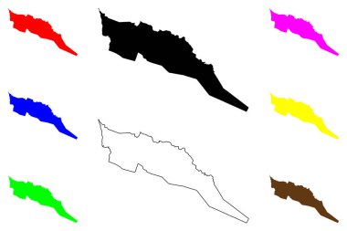 Silay şehri (Batı Visayas Bölgesi, Filipinler Cumhuriyeti, ROP) harita vektör çizimi, çizim çizimi Silay haritası