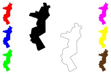 El Rayyan şehri (Katar 'ın Durumu) harita vektör çizimi, çizim çizimi Al Rayyan haritası