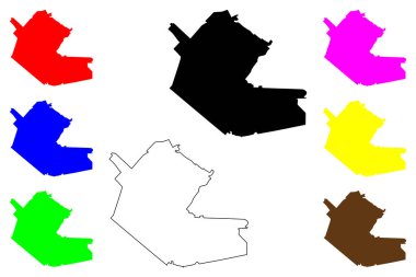 Lyubertsy şehri (Rusya, Rusya Federasyonu) harita vektör çizimi, çizim Lyubertsy haritası