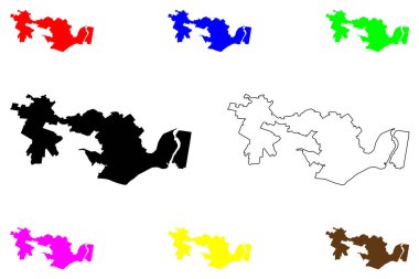 Krasnogorsk şehri (Rusya, Rusya Federasyonu) harita vektör çizimi, çizim Krasnogorsk haritası