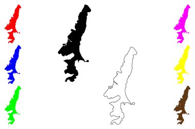 Miass şehri (Rusya, Rusya Federasyonu) harita vektör çizimi, çizim çizimi kütle haritası