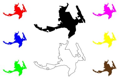 Nefteyugansk şehri (Rusya, Rusya Federasyonu) harita vektör çizimi, çizim Nefteyugansk haritası