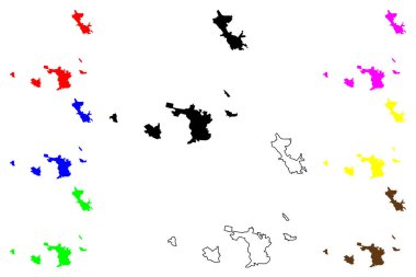 Norilsk şehri (Rusya, Rusya Federasyonu) harita vektör çizimi, çizim çizimi Norilsk haritası