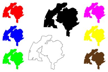 Pervouralsk şehri (Rusya, Rusya Federasyonu) harita vektör çizimi, çizim Pervouralsk haritası