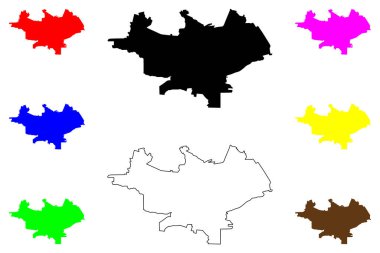 Pyatigorsk şehri (Rusya, Rusya Federasyonu) harita vektör çizimi, çizim Pyatigorsk haritası