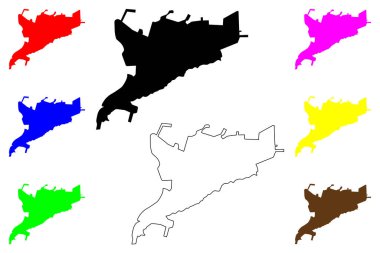 Yessentuki şehri (Rusya, Rusya Federasyonu) harita vektör çizimi, çizim Yessentuki haritası