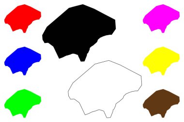 Kaolack şehri (Senegal Cumhuriyeti) harita vektör çizimi, çizim çizimi Kawlax haritası