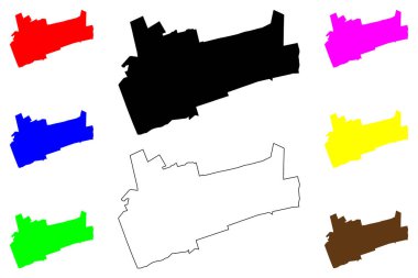 Carletonville Şehri (Güney Afrika Cumhuriyeti, RSA) harita vektör çizimi, karalama Merafong haritası