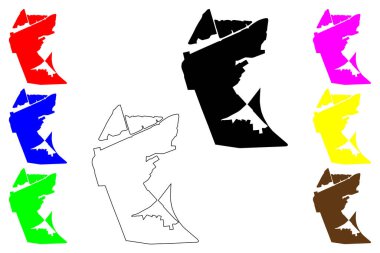 Mumyalama şehri (Güney Afrika Cumhuriyeti, RSA) harita vektör illüstrasyonu, çizim eMbalenhle, eMbali haritası